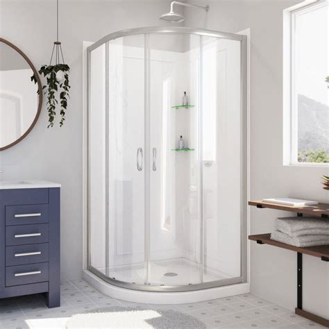 Model size: <strong>shower</strong> door <strong>enclosure</strong> with low-profile base measures 36,125-in L x 36,25-in W x 76,75-in H; door opening width measures 25-in. . Shower enclosures lowes